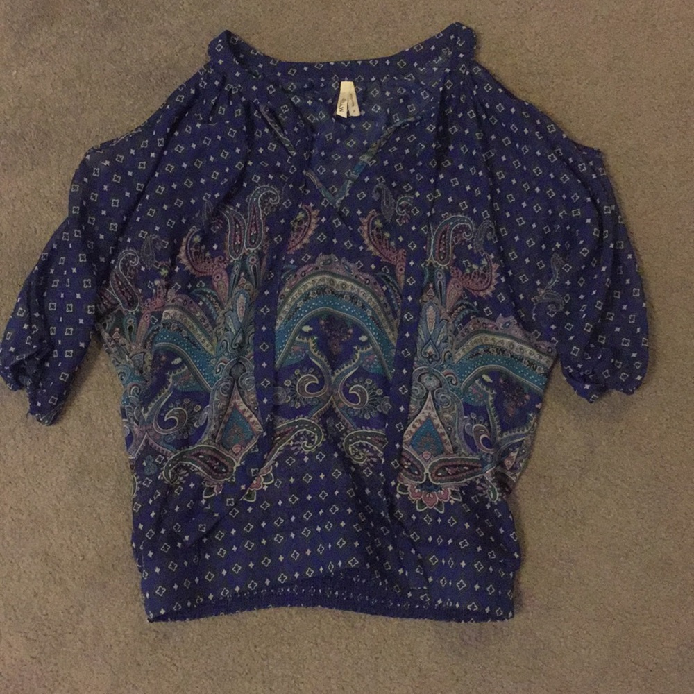 Blue sheer top